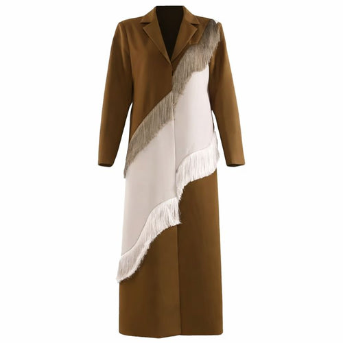 عباية بنية اللون ذات شراشيب